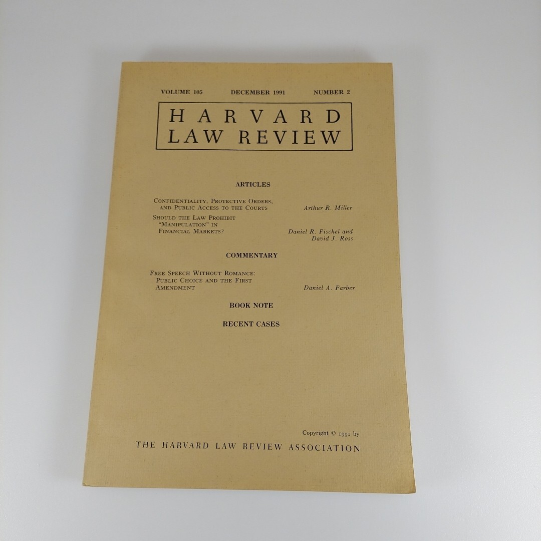 Harvard Law Review December 1991 Volume 105 Number 2 Paperback