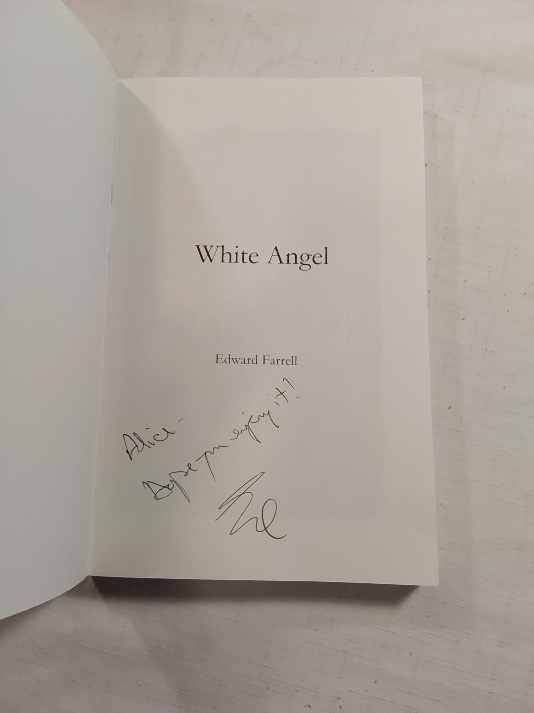 SIGNED White Angel by Farrell, Edward [Paperback, 282 pages] Dark Ink Press 2018