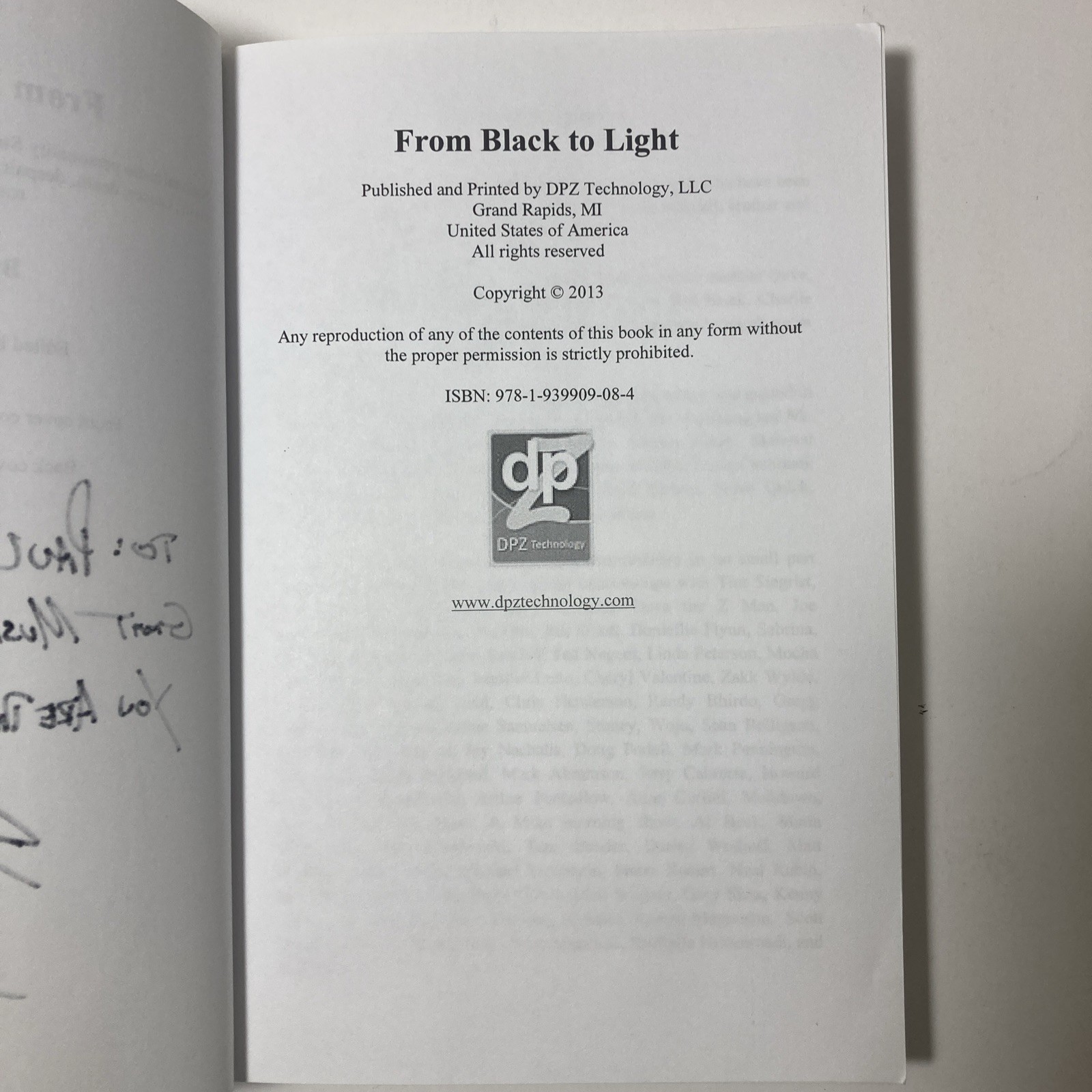 SIGNED From Black To Light | By Steve Black -WRIF Detroit Radio-