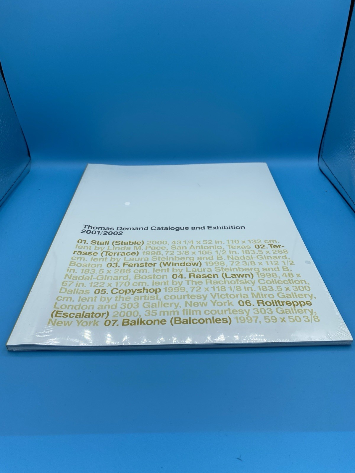 Thomas Demand Catalogue Catalog and Exhibition 2001 2002 Aspen Art Museum SEALED