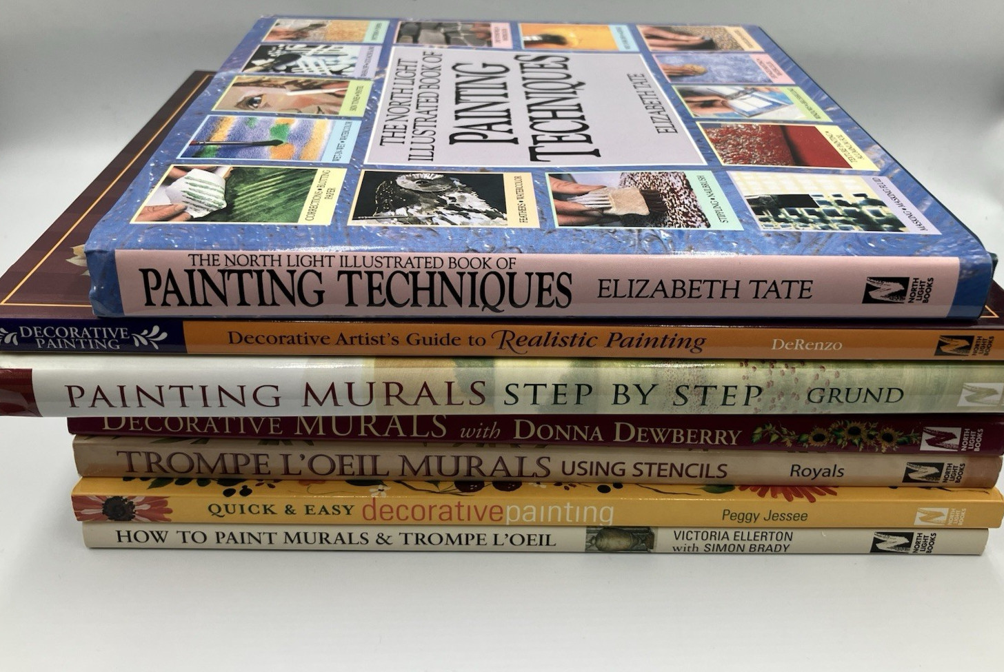 Lot of 8 Decorative Painting Instruction North Light Hardcovers and Paperbacks