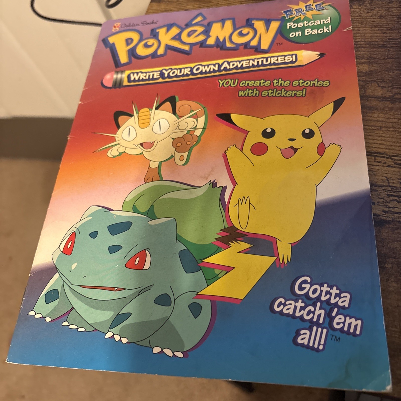 Vintage POKEMON: Write Your Own Adventures 1998 w/ ALL STICKERS Coloring Book