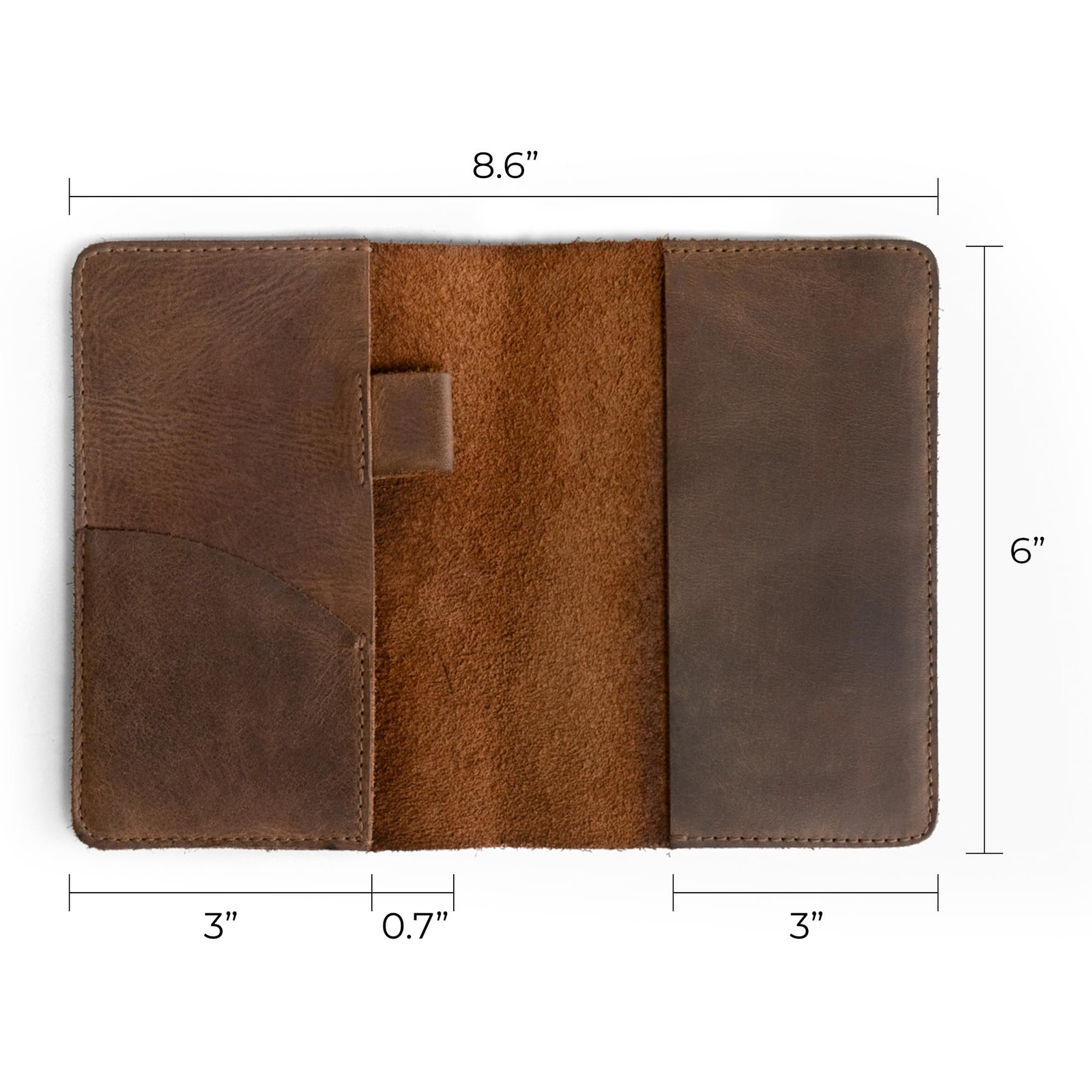 Leather Field Notes Cover, Leather Notebook Cover 3.5 x 5.5 in. with Card and…