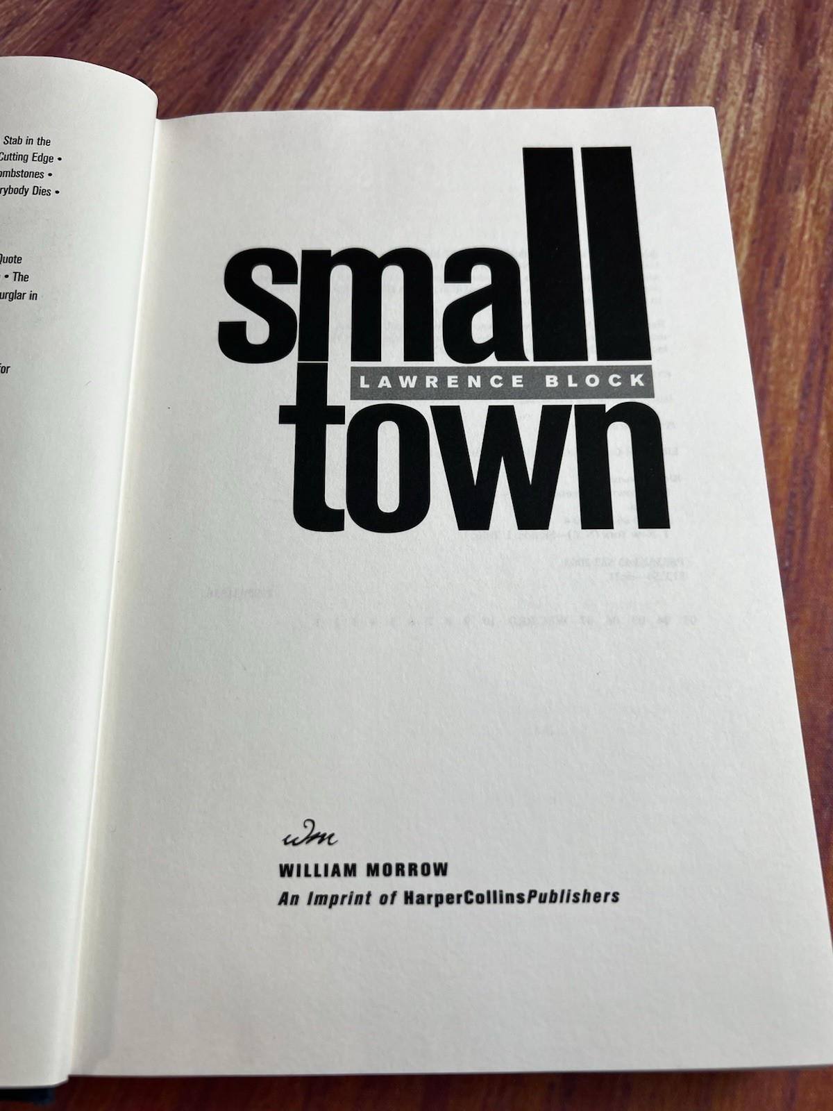 Small Town by Lawrence Block (2003, Hardcover)