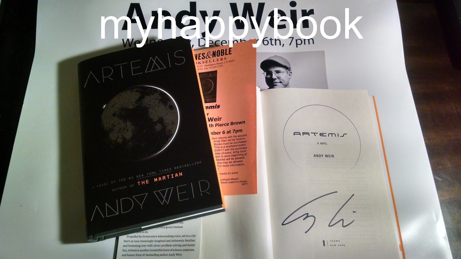 SIGNED Artemis by Andy Weir, Hardcover, autographed, new with event photos
