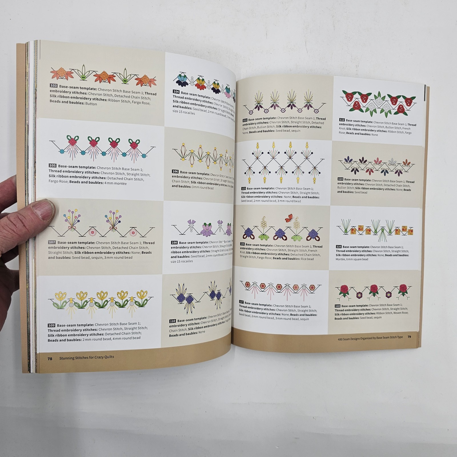 MINT | Stunning Stitches for Crazy Quilts Kathy Shaw | Embroidery Seam Designs