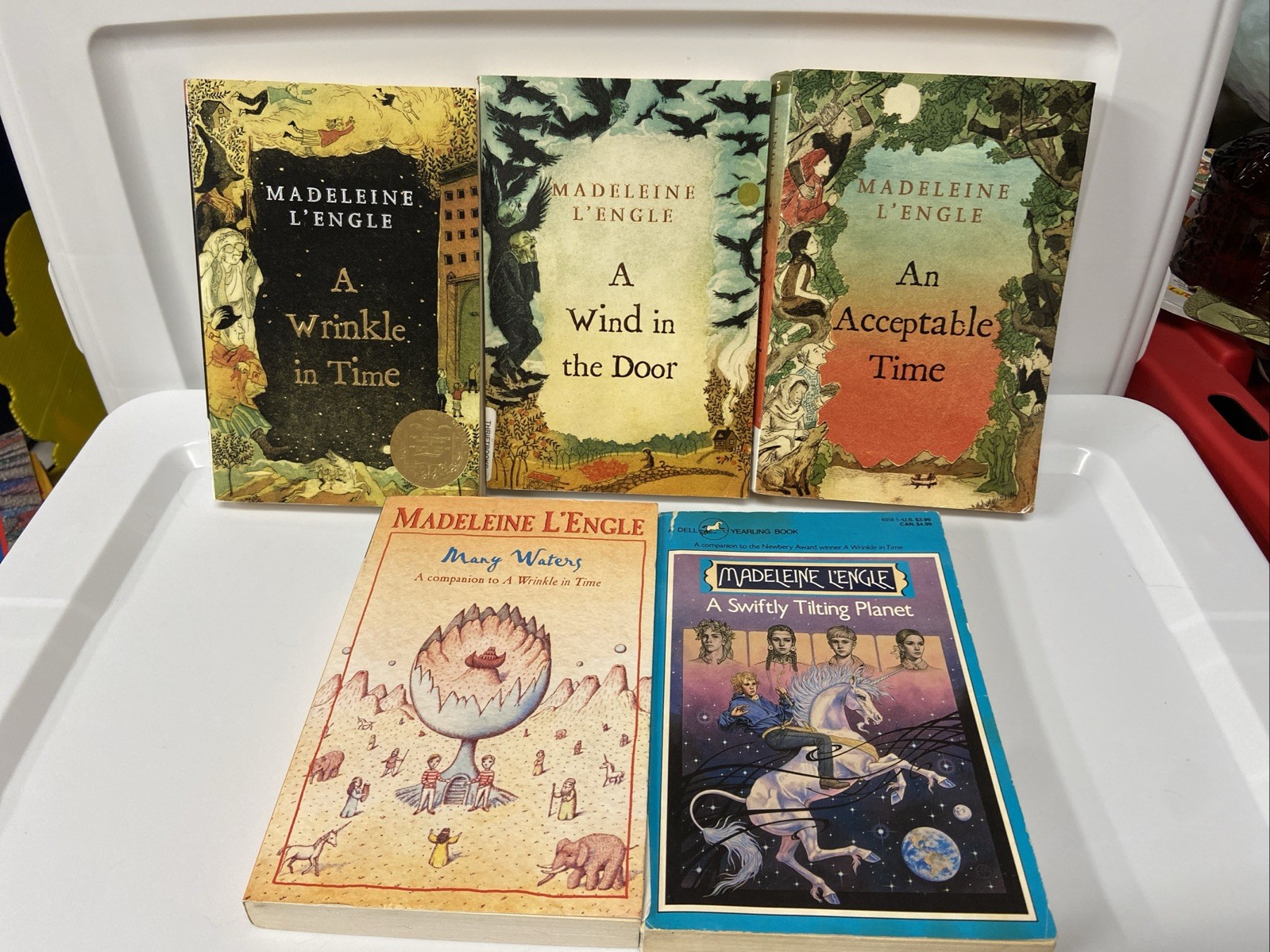 Madeline L’engle Paperback Lot Of 5 Wrinkle in Time Many Waters Wind In Door Etc