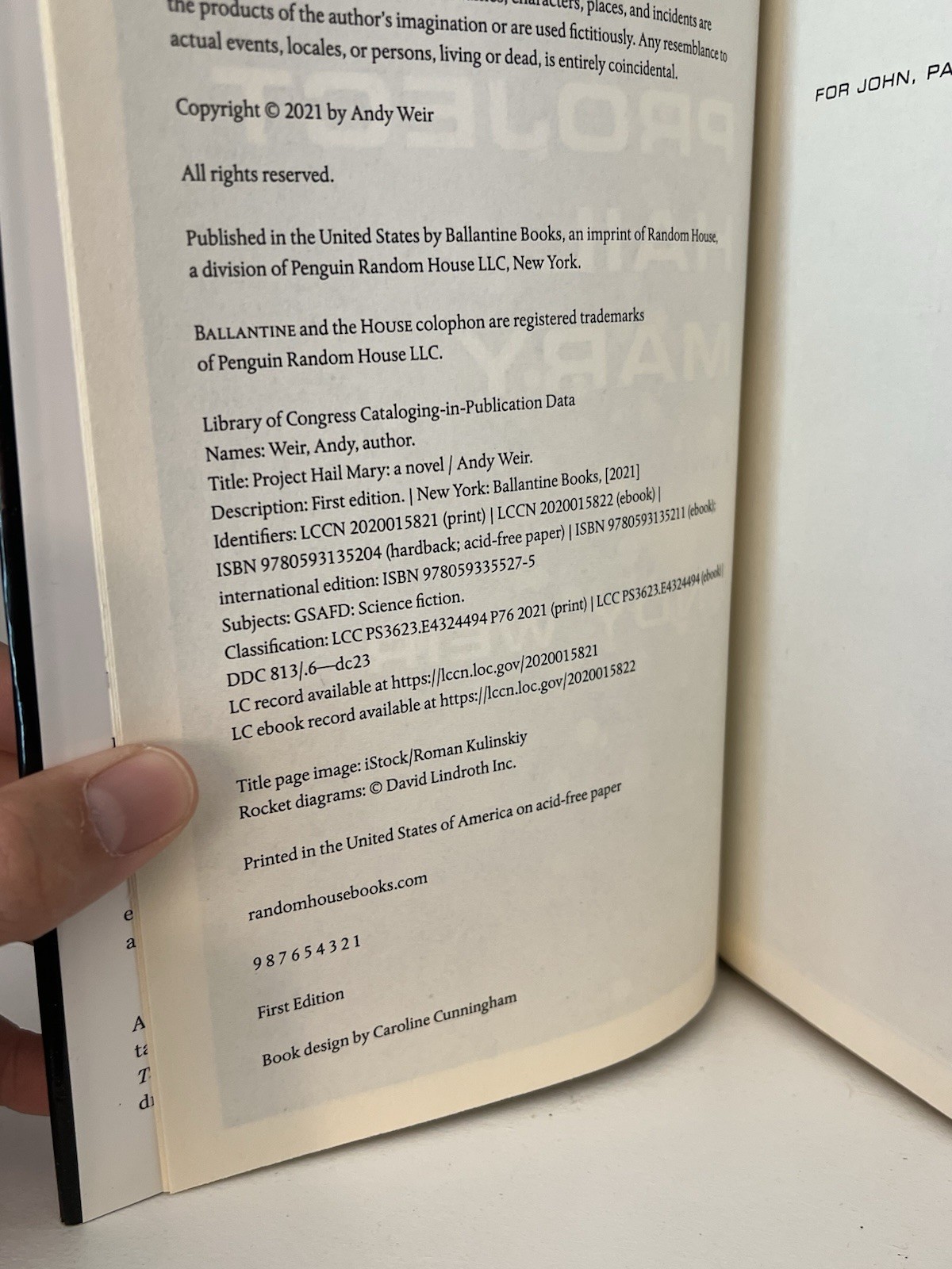 Project Hail Mary – Andy Weir (2021, Hardcover) First Edition/First Printing