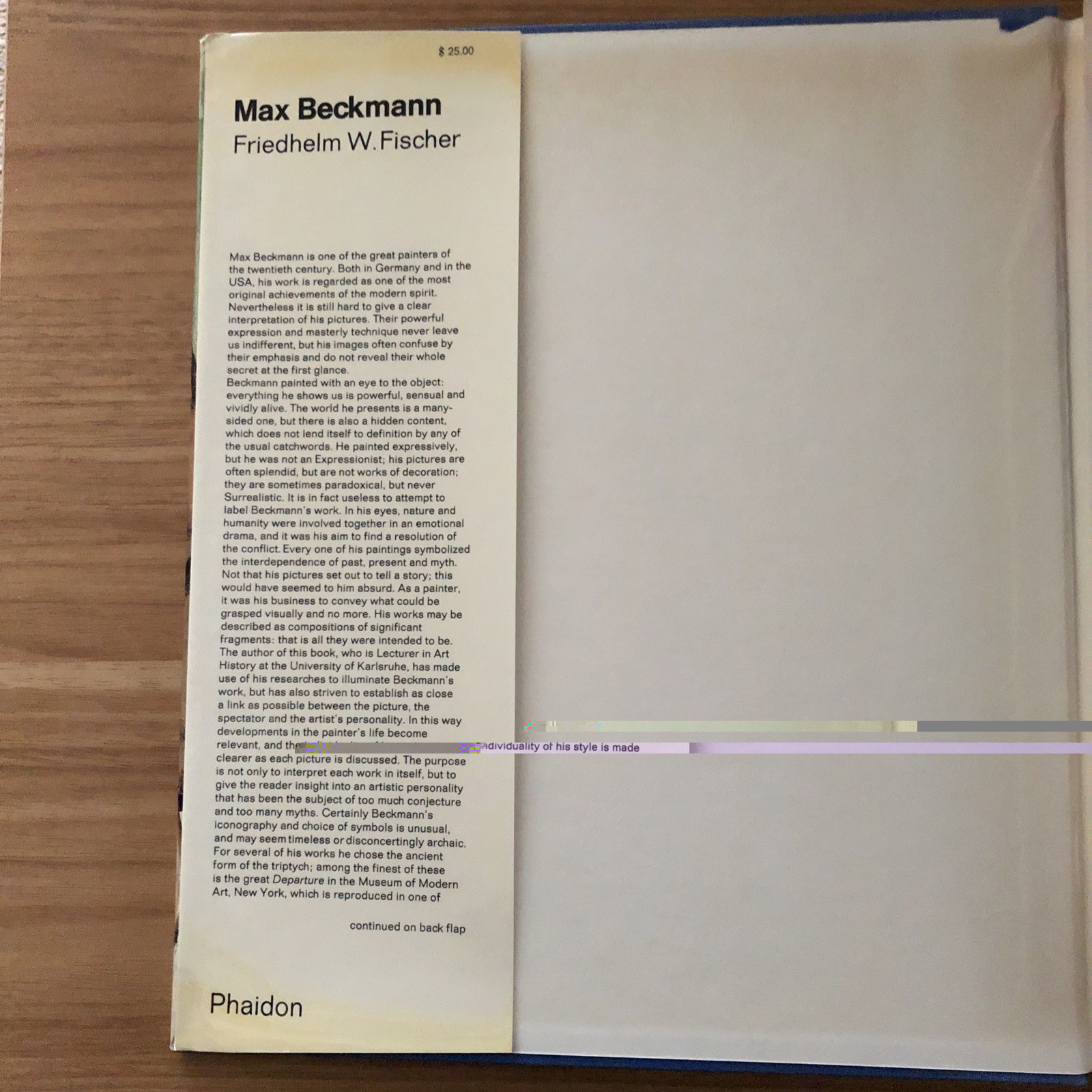 1973 Vintage MAX BECKMANN By Friedhelm W Fischer – HC/DJ