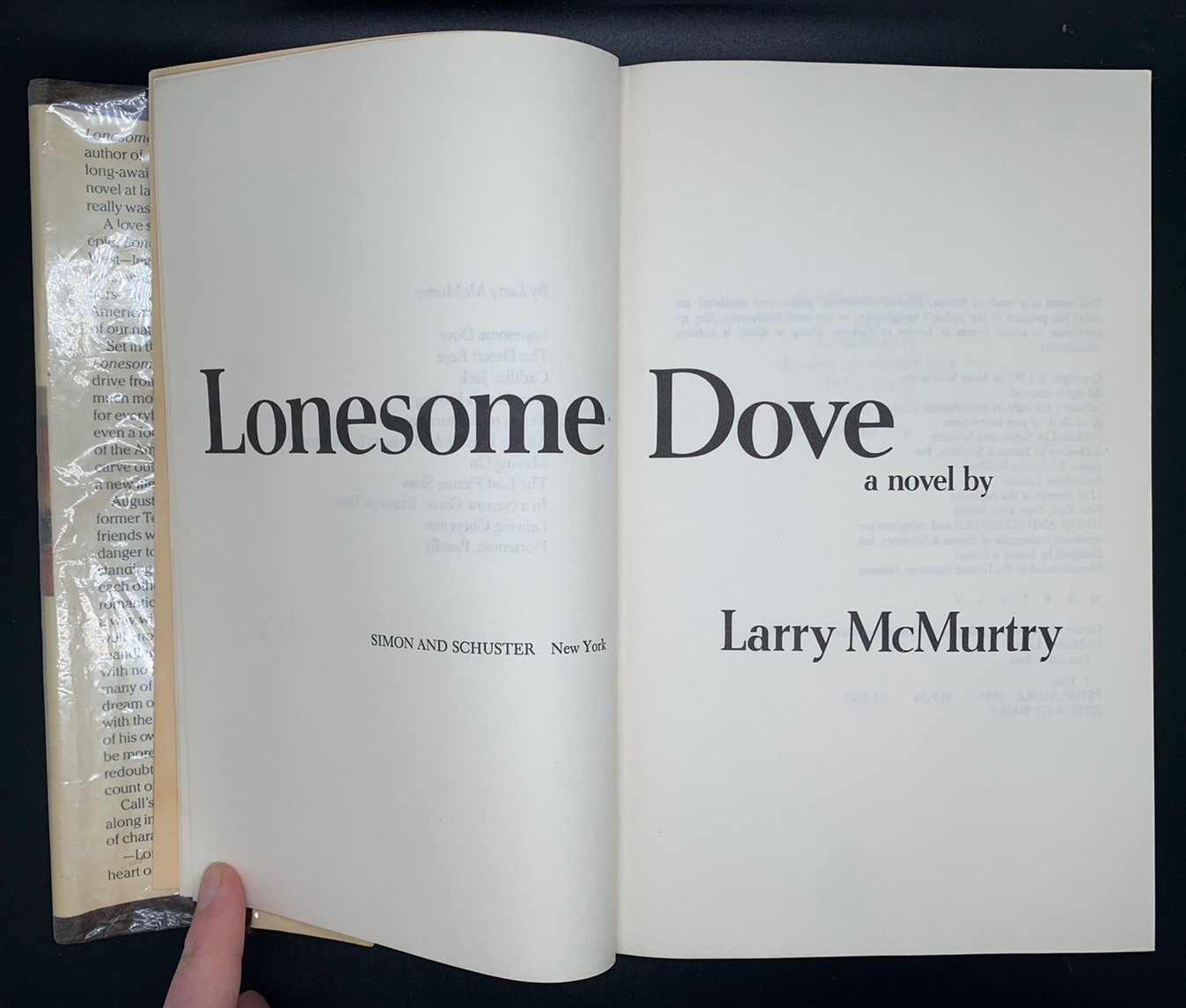 Lonesome Dove by Larry McMurtry (1985, Hardcover) 1st Edition/4th Print