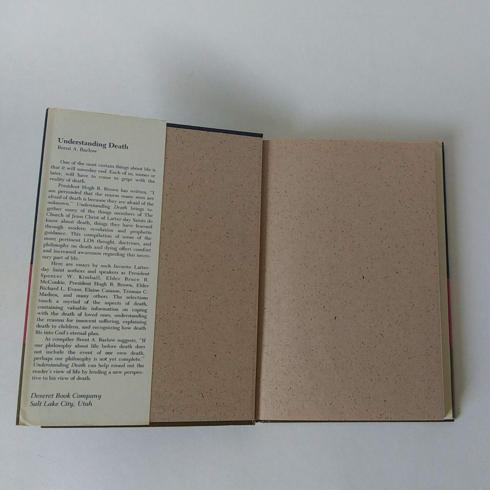1979 “Understanding Death” By Brent. A. Barlow Hardcover, Dust Jacket, Good Cond