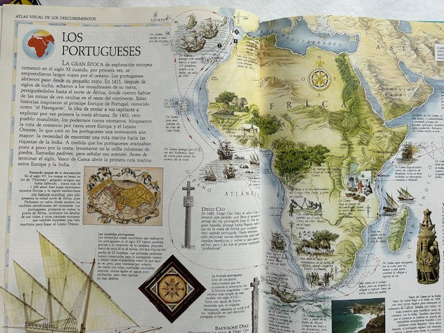 Atlas visual de los descubrimientos, hardcover, 64 clean pages, 10.5 in x 14 in