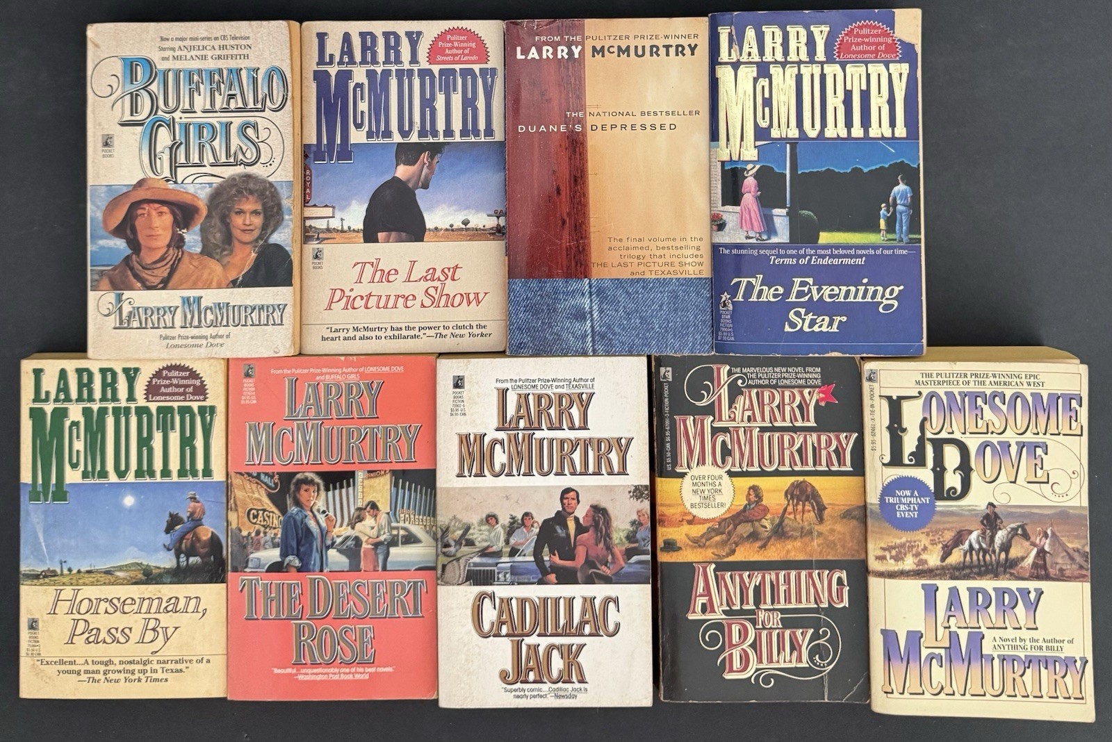9 Larry McMurtry Books- Titles Listed and Books Pictured