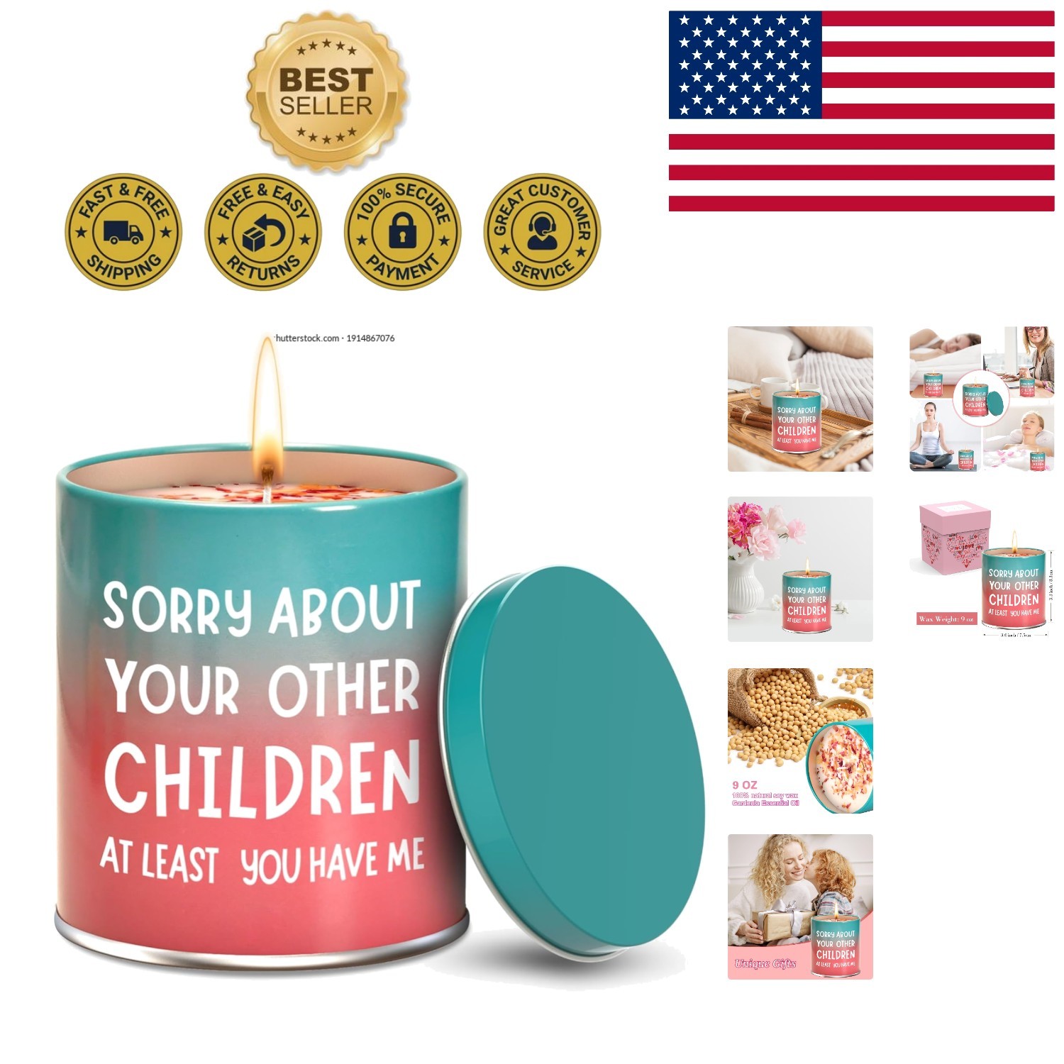Unique 9oz Gardenia Scented Candle with Humorous Quote, Perfect for Mom’s Gift