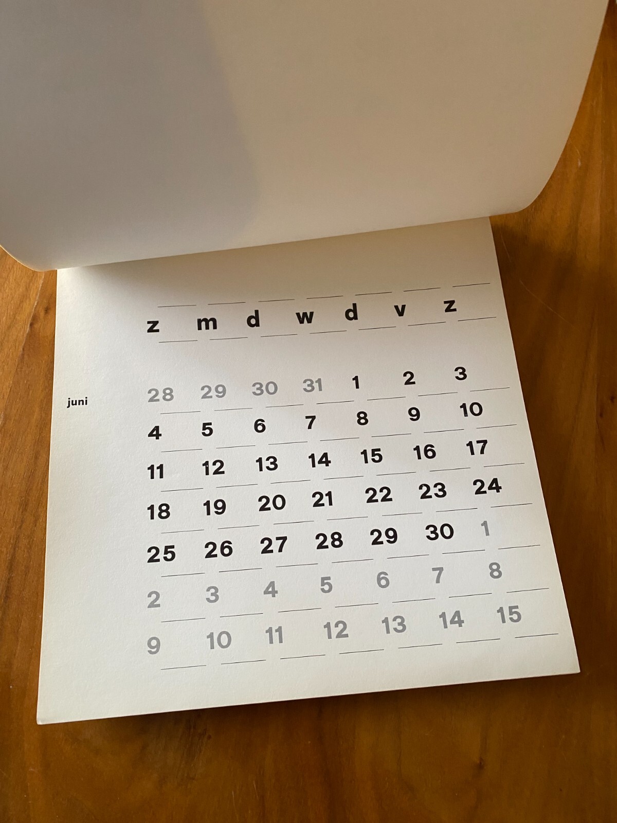 Quadrat Print Wall Hanging Calendar Publisher Steendrukkerij De Jong Type Font