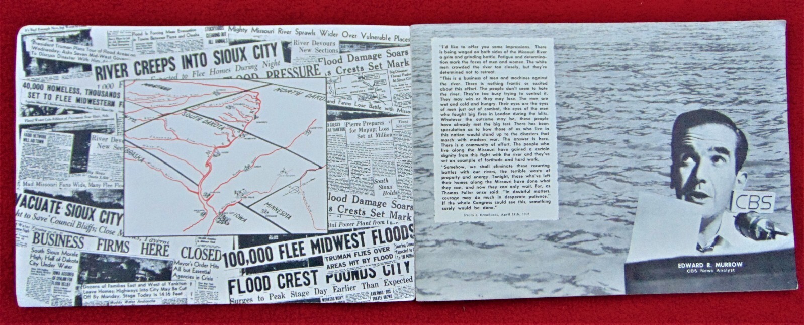 “DISASTER 1952” ~ COLLECTIBLE BOOK ~ SIOUX CITY, IA. FLOOD ~ 30 PAGES OF PHOTOS