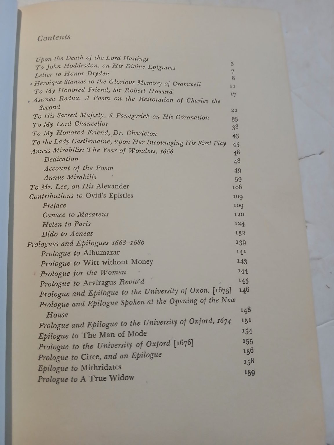 The Works of John Dryden Poems 1649-1680 1956 Vol I UC Press California Edition