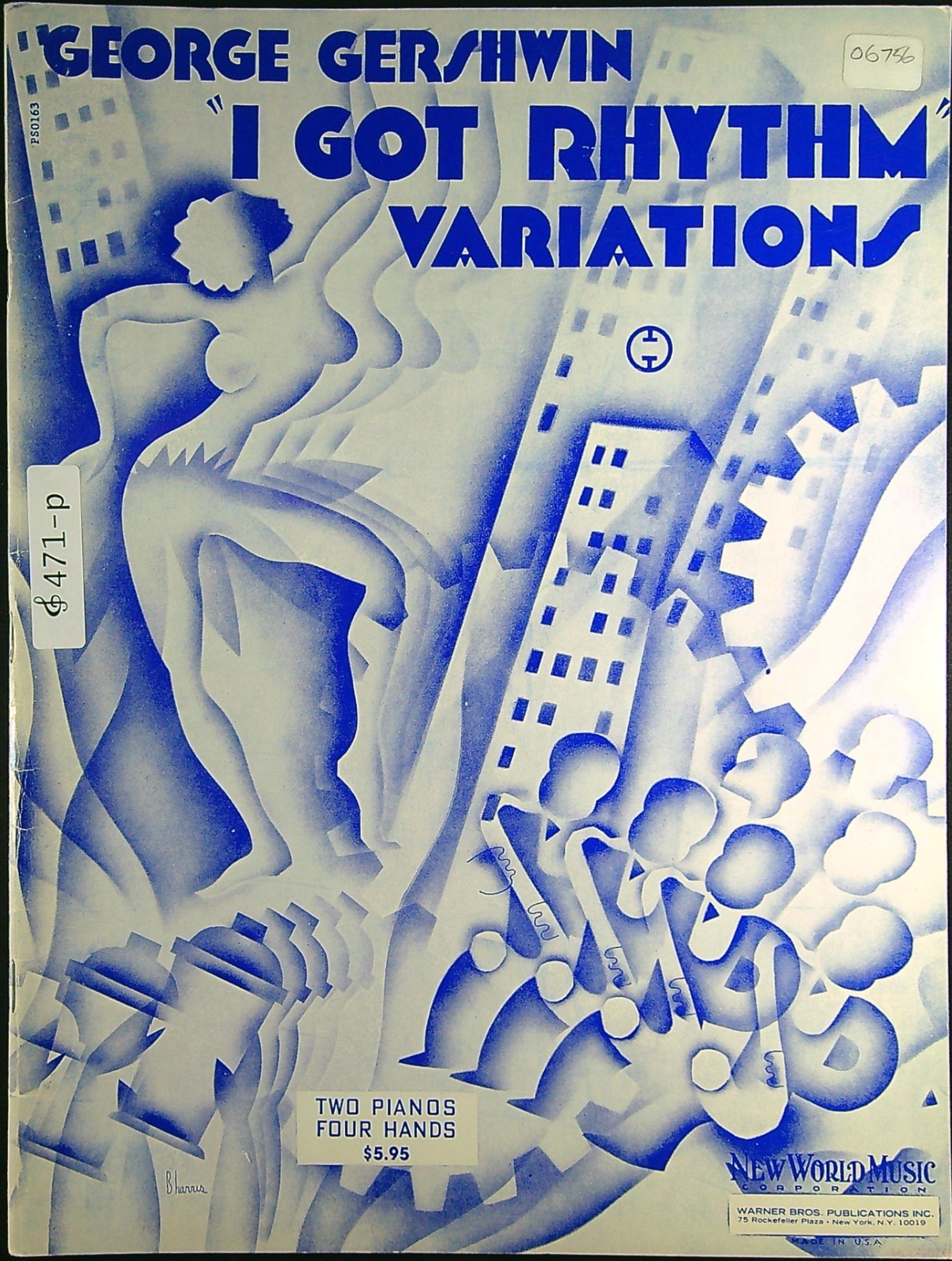 Vintage George Gershwin I Got Rhythm Variations 2 Piano 4 Hands Music Book 471p