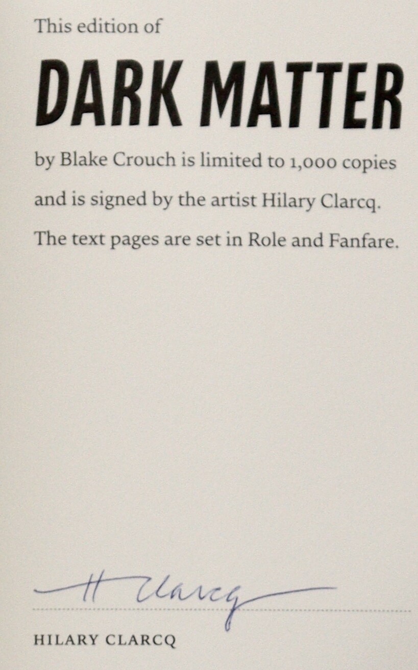 Dark Matter (Signed by Blake Crouch, Suntup Artist Limited Edition)