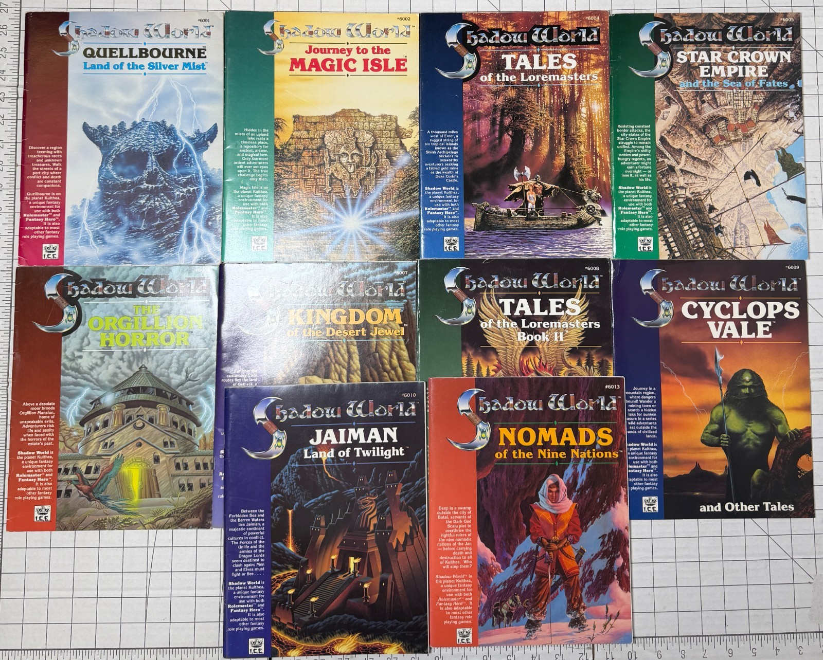 Shadow World Rolemaster Book Lot of 10 ICE Vol Kulthea Role-Playing RPG Fantasy