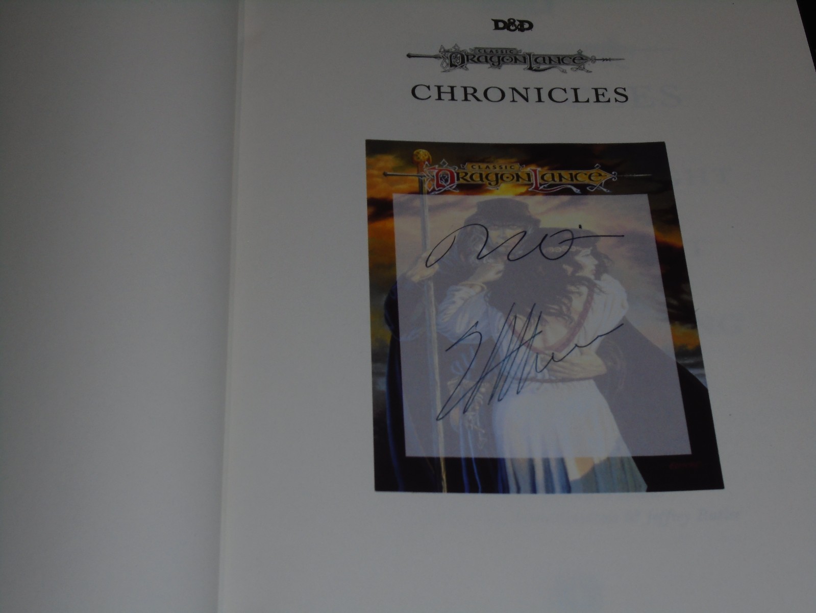 Signed M Weis & T Hickman DragonLance Chronicles US Ed Before GameOfThrones