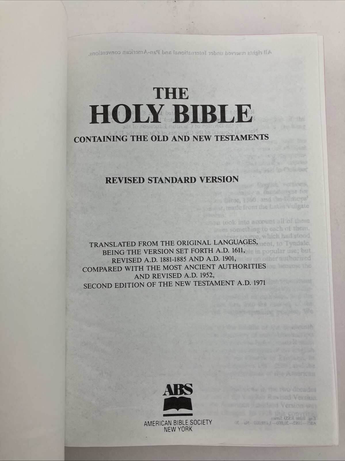 Holy Bible Revised Standard Version RSV Thomas Nelson 1952