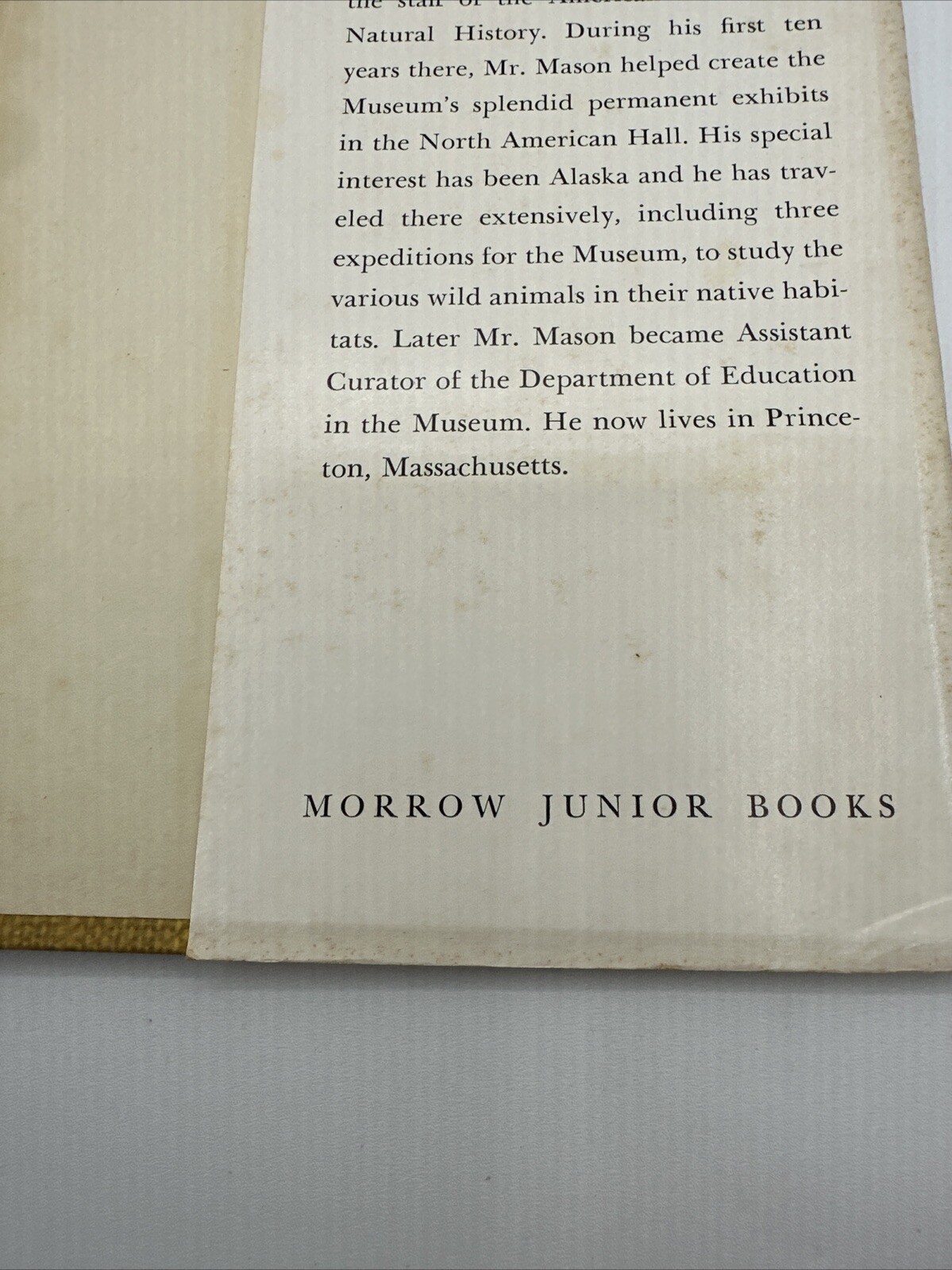 Animal Teeth George F Mason 1965 Hardcover 96 Pages Morrow Junior Books Library