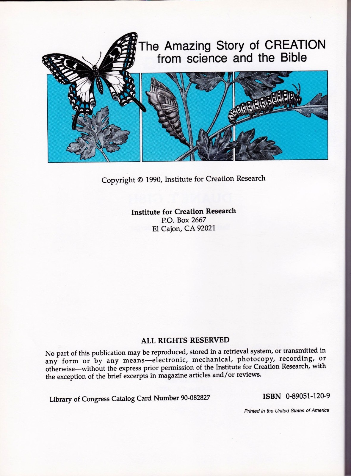 NEW The Amazing Story of Creation, Duane T Gish, 1990, HC, 9 x 11.25, 112 pages