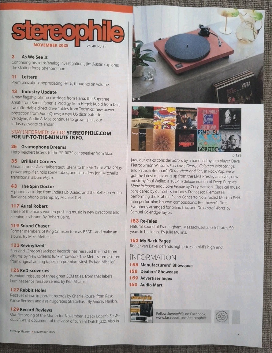 Stereophile Magazine November 2025 Vol Volume 48 No Issue 11 NEW DYNAUDIO CONTOU