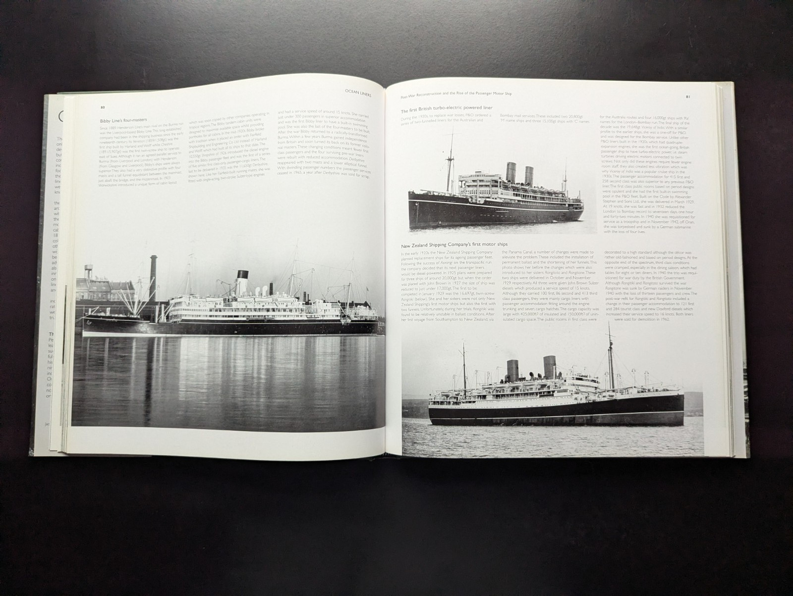 Ocean Liners Illustrated History Peter Newall Hardcover Maritime Book