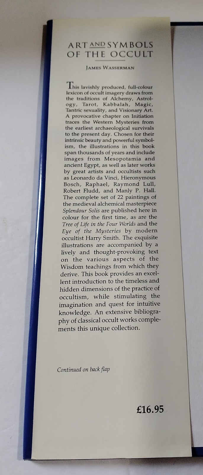 Art and Symbols of the Occult James Wasserman Tiger 1993 HC in DJ VG+/VG+