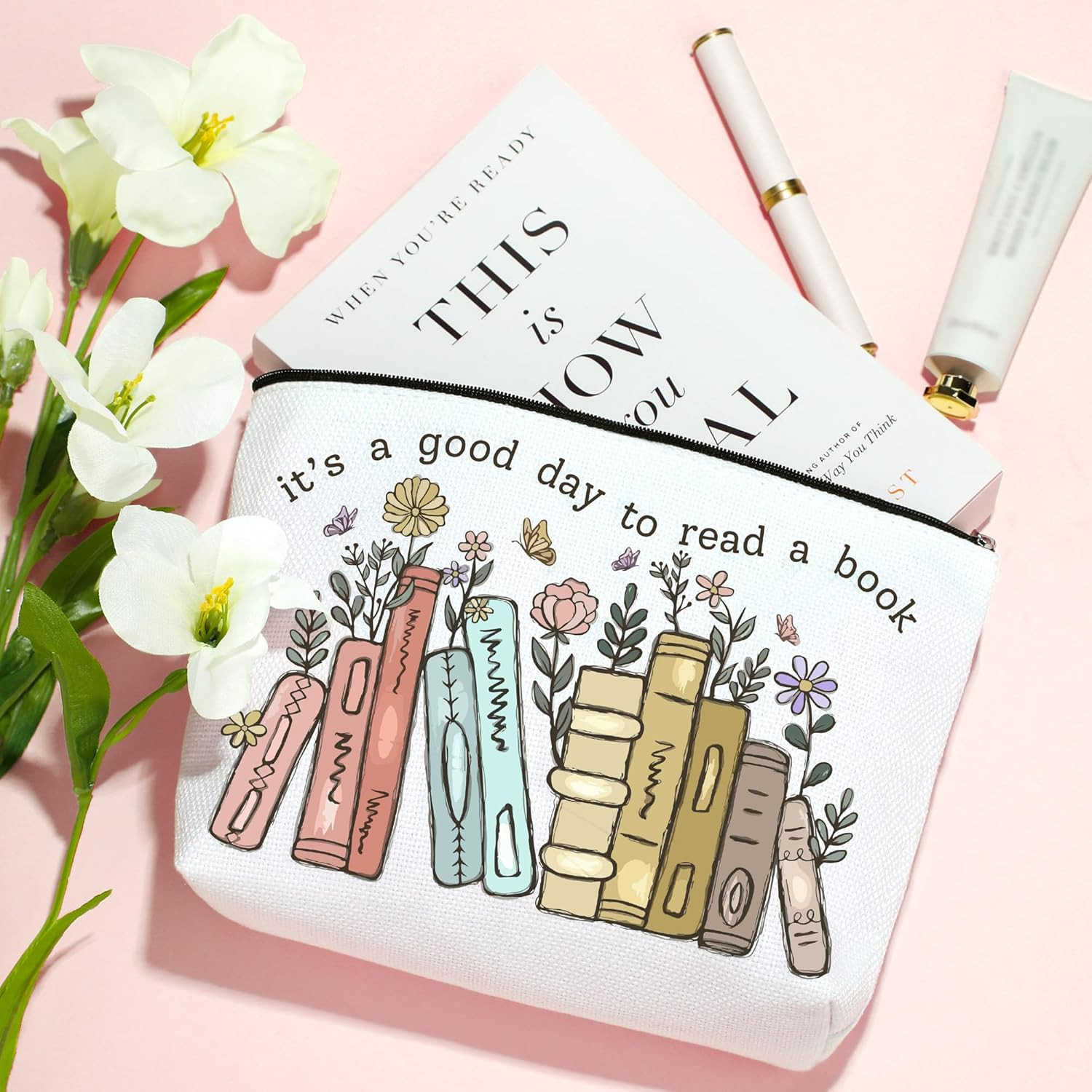 Book Lover Gift Set 16 oz Glass Cup Candle Socks Bookmark For Readers