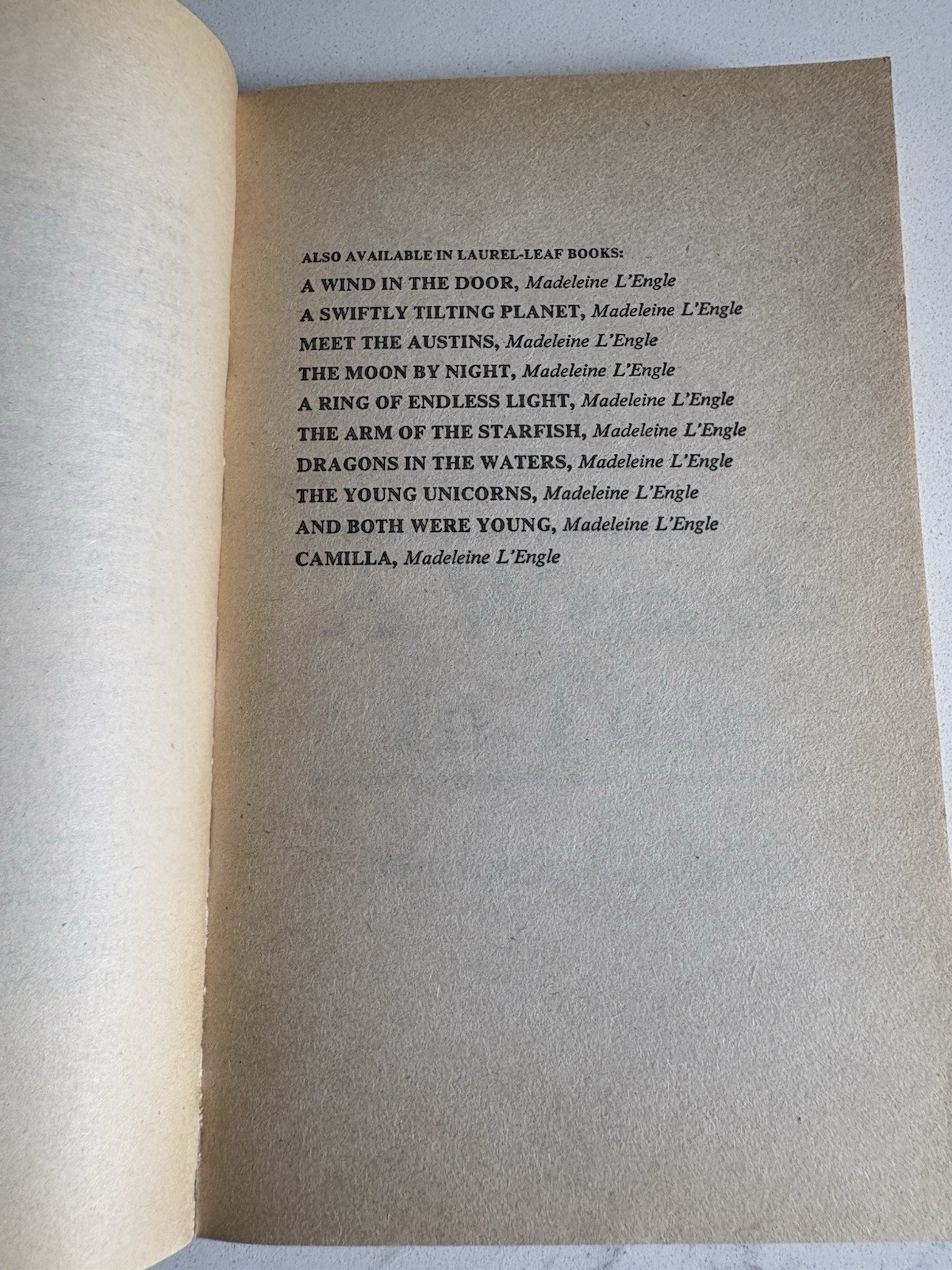 Madeleine L’Engle A Wrinkle in Time Paperback Dell Publishing Fantasy 1976
