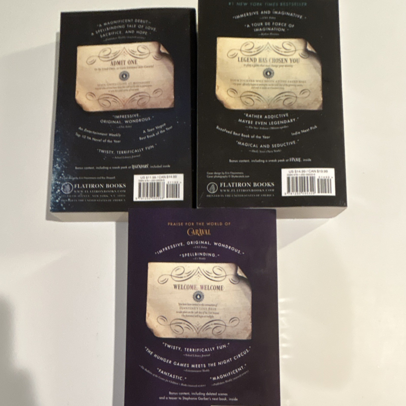 The Whole Caraval Series by Stephanie Garber, Paperback.