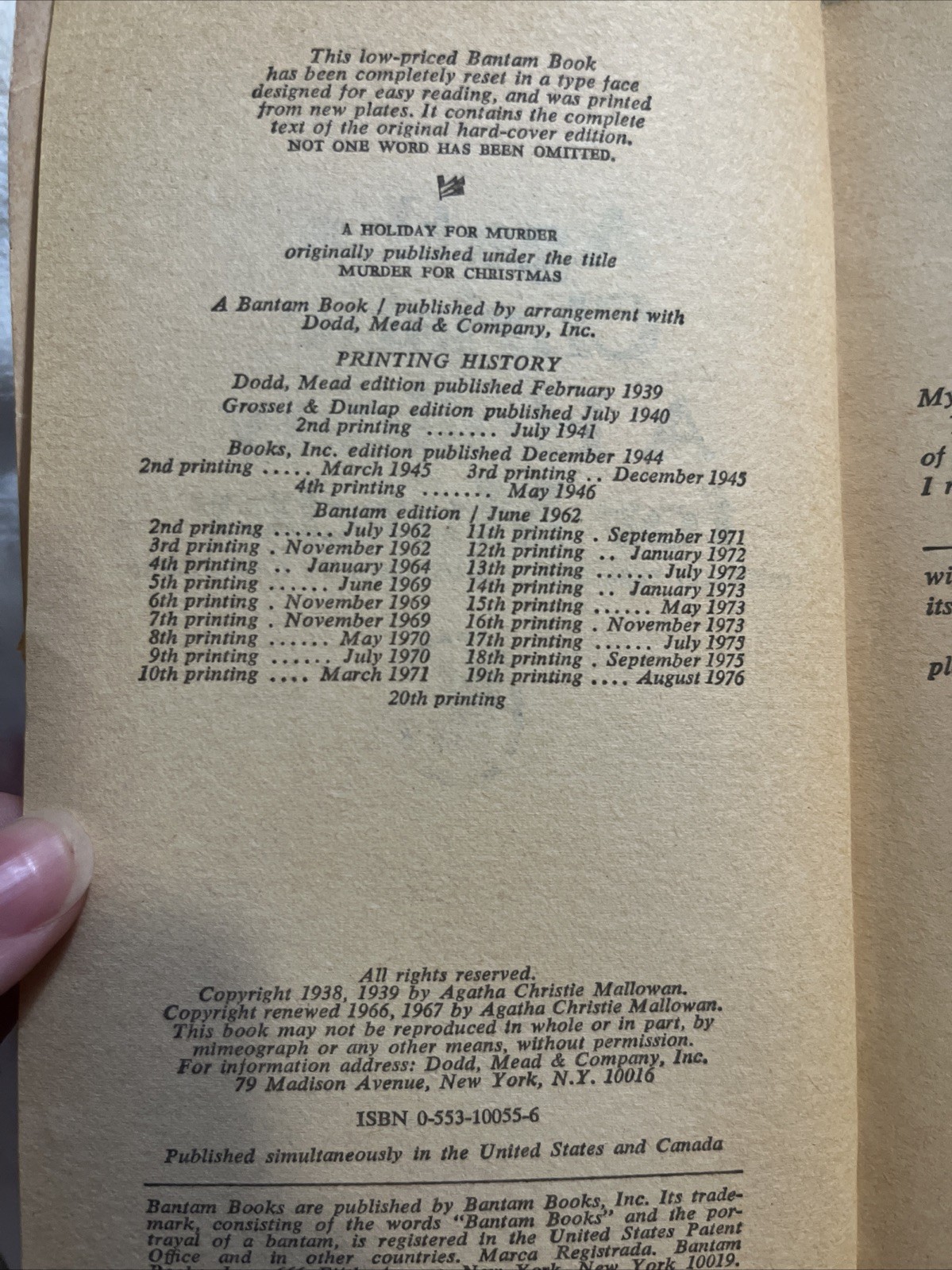 Agatha Christie A Holiday For Murder Hercule Poirot Mystery Paperback Vintage