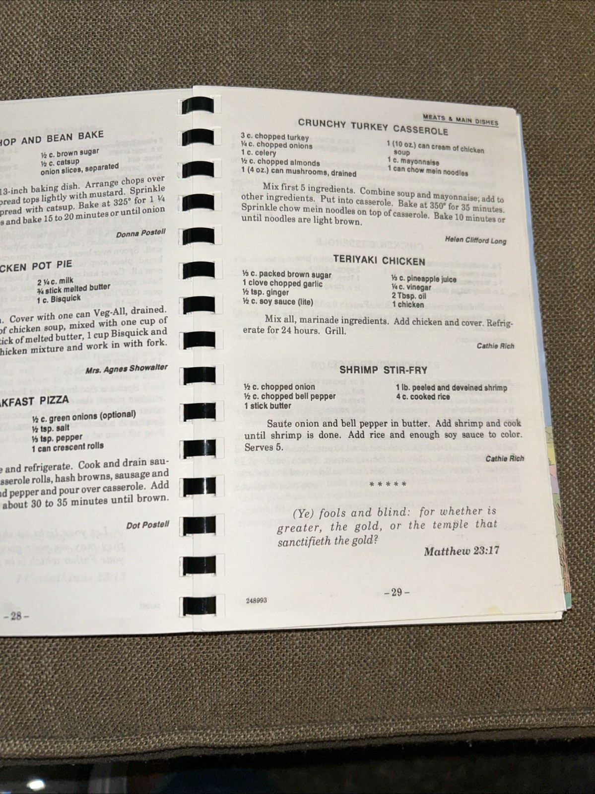 Family Favorites West Acres Baptist Church Cookbook Evans, Georgia 143 Pages
