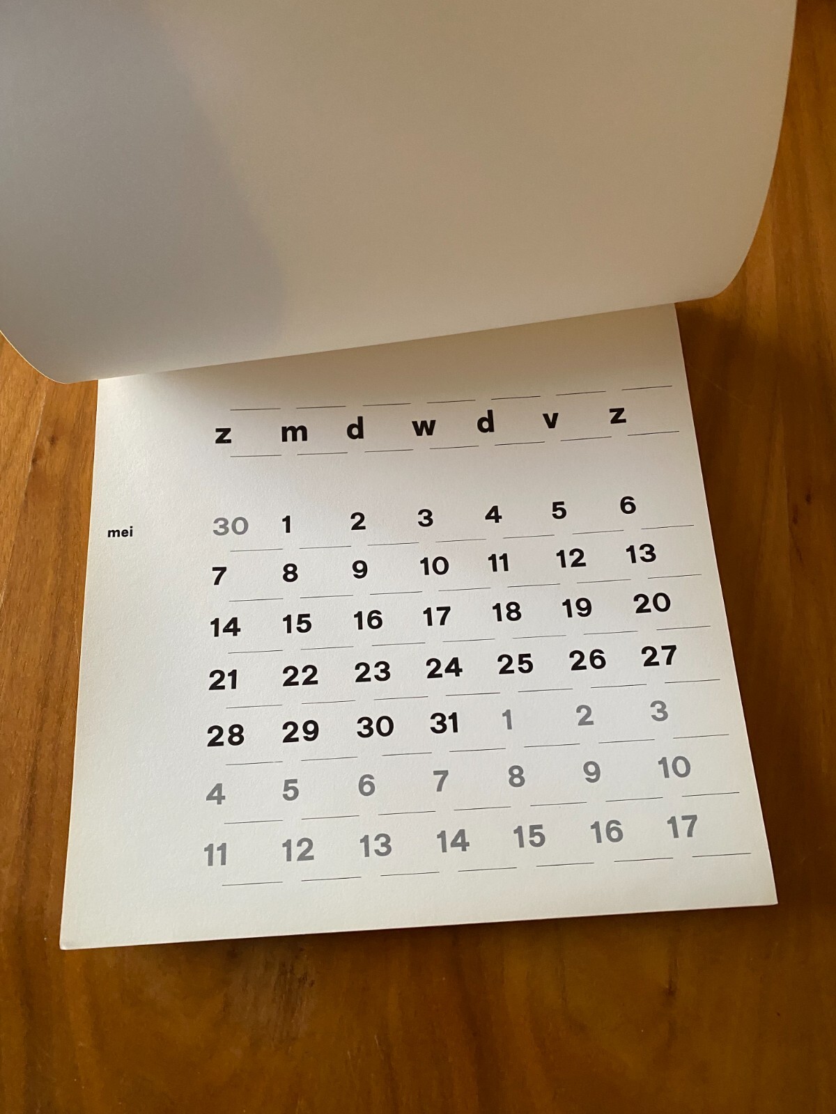 Quadrat Print Wall Hanging Calendar Publisher Steendrukkerij De Jong Type Font