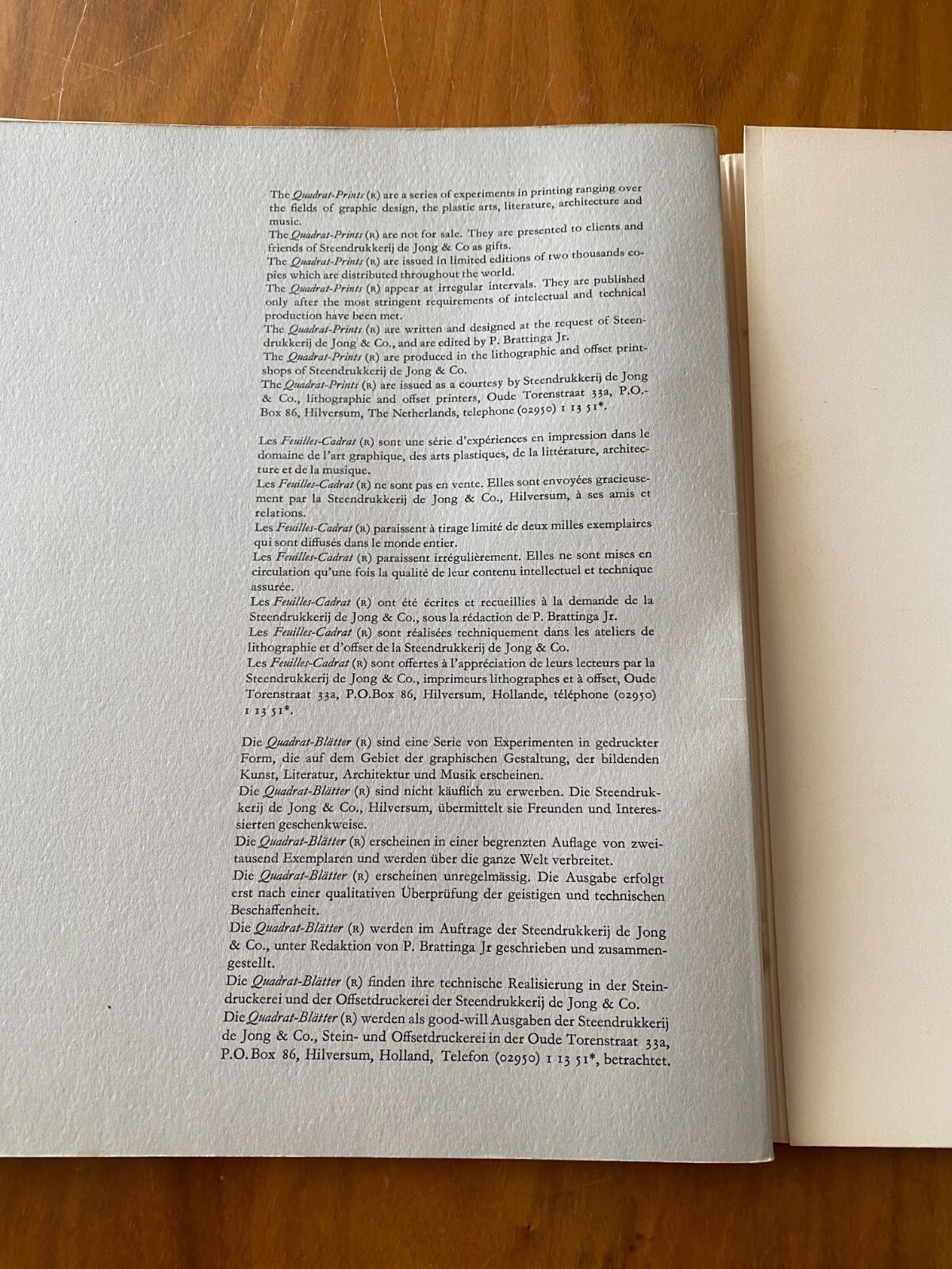 Quadrat Print Written Language Contemporary Poetry Collected by Simon Vinkenoog