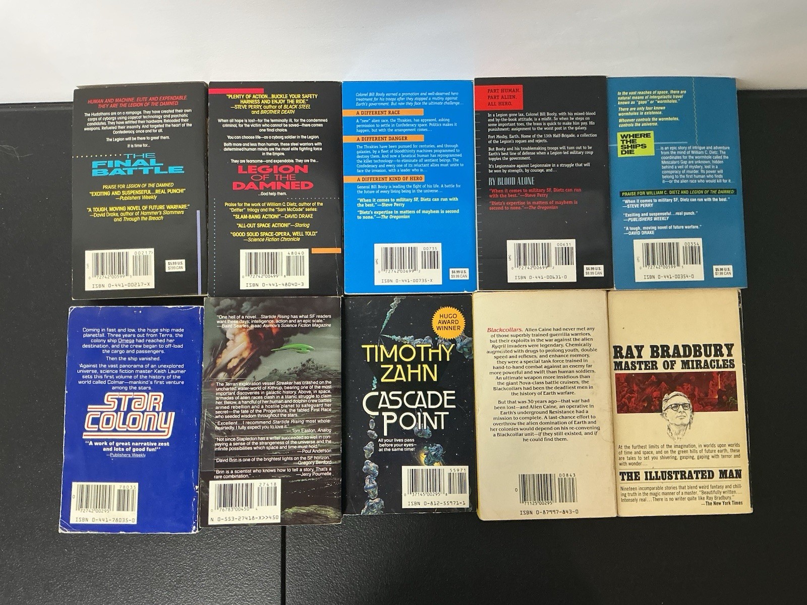 Vintage Lot of 22 Sci-Fi Paperback Books Dietz, Bradbury, Zahn and More #B101