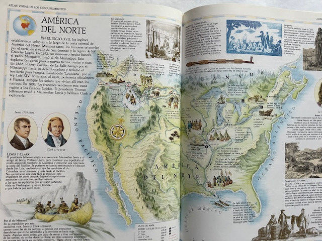Atlas visual de los descubrimientos, hardcover, 64 clean pages, 10.5 in x 14 in