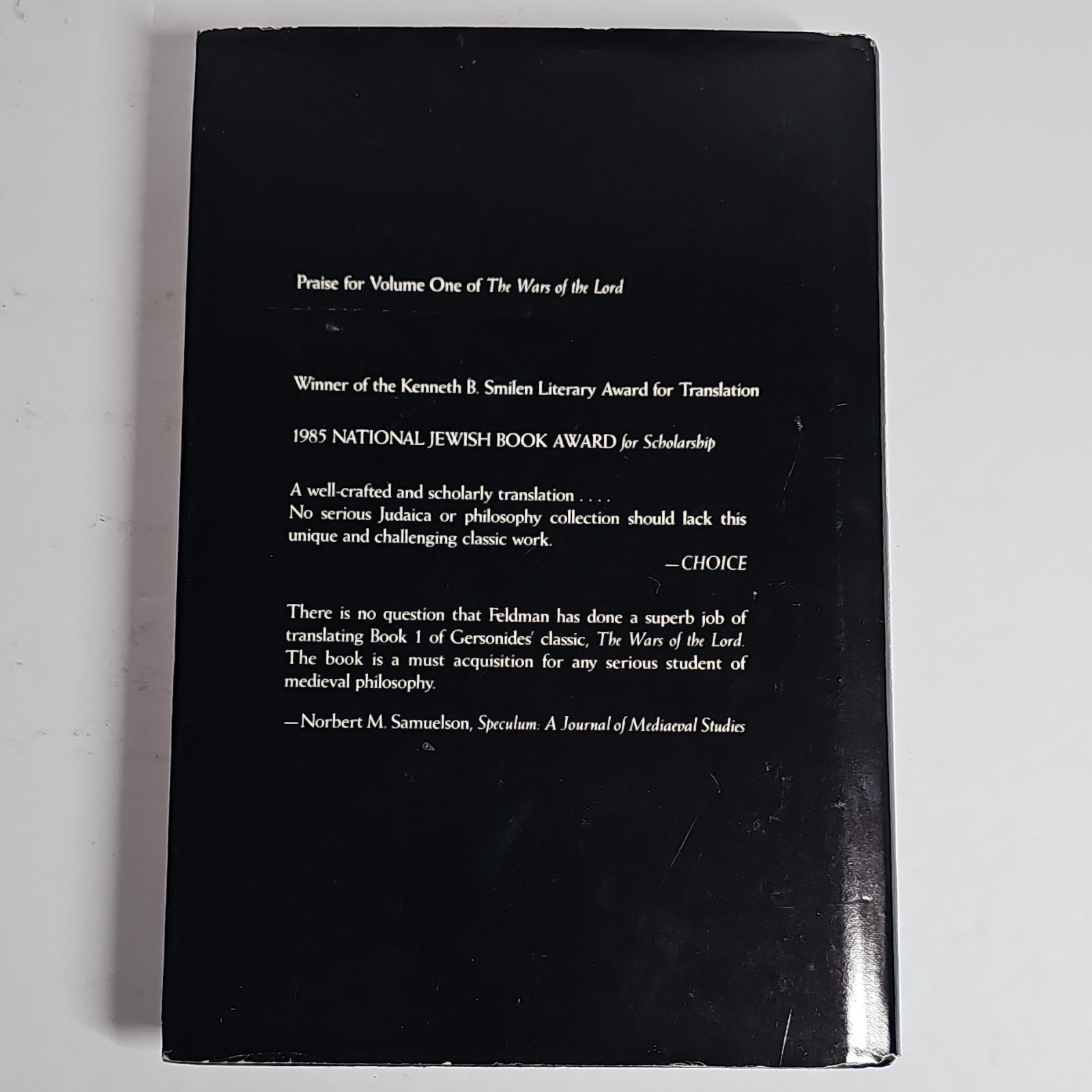 Levi ben Gershom The Wars of the Lord Vol. 2 Judaism Feldman Translation JPS