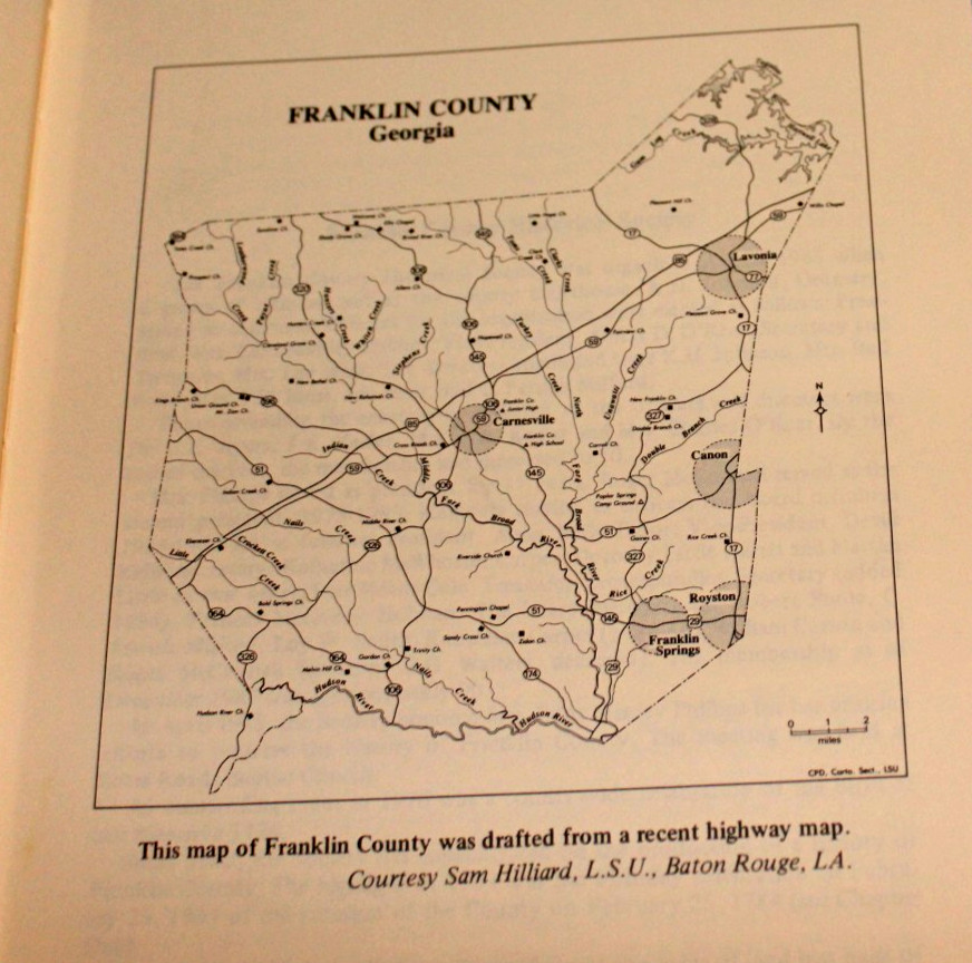 HISTORY OF FRANKLIN COUNTY, GEORGIA (1986 HB) 860 pgs Genealogy, Cemeteries