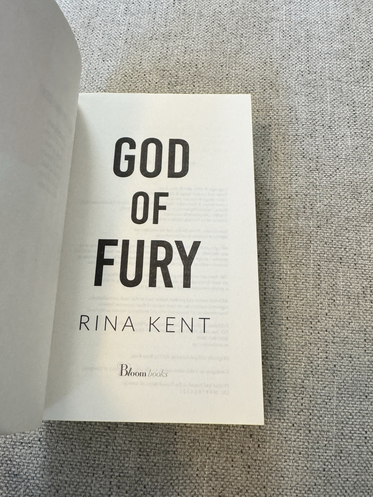 God Of Fury By Rina Kent Signed Deluxe Edition With Sprayed Edges Legacy Of Gods