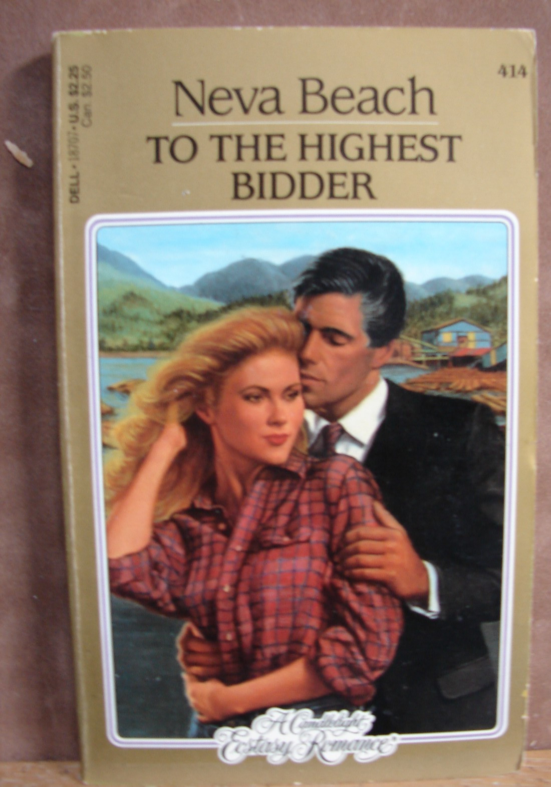 To the Highest Bidder, by Neva Beach, Ecstasy Romance, 1986 paperback, 5203