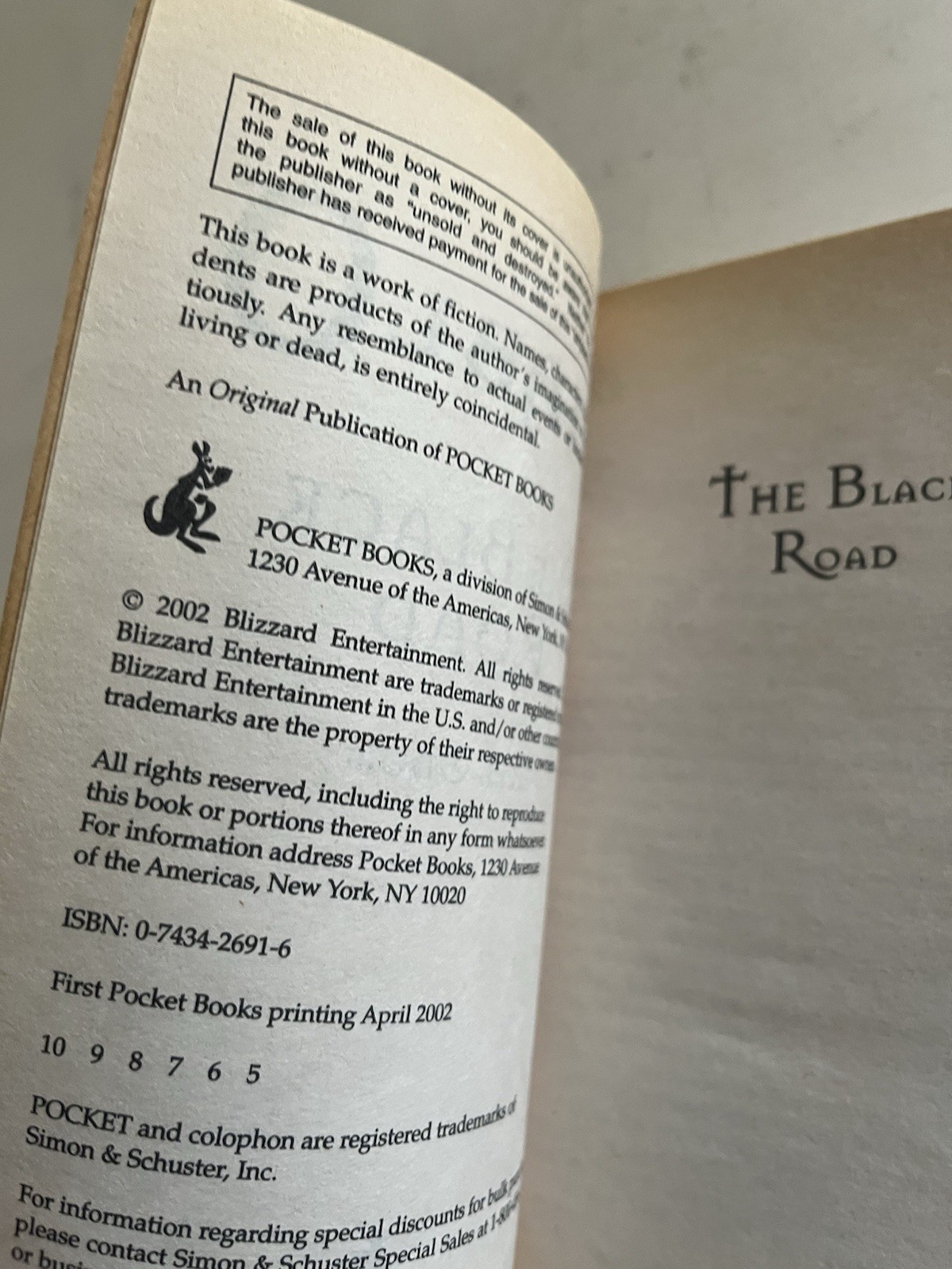 The Black Road (Diablo #2) by Mel Odom Dark Fantasy PB Pocket 2002 5th Print