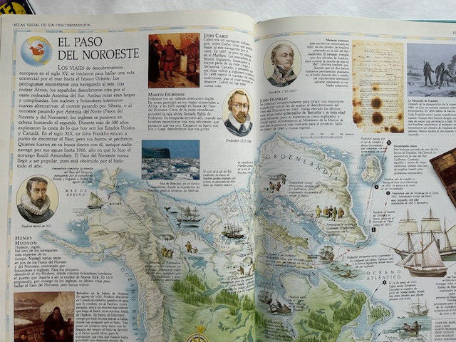 Atlas visual de los descubrimientos, hardcover, 64 clean pages, 10.5 in x 14 in
