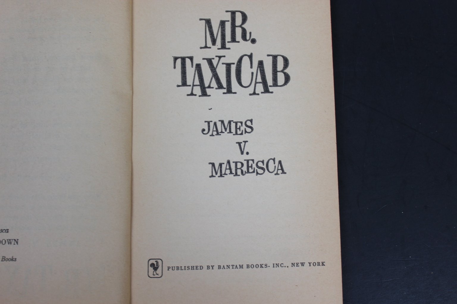 Mr. Taxicab James V. Maresca 1958 Vintage Adult Humor Stories Bantam Book GGA